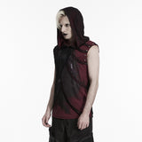 Punk printed hooded T-shirt