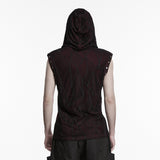 Punk printed hooded T-shirt