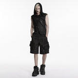 Punk printed hooded T-shirt