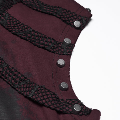 Punk printed hooded T-shirt