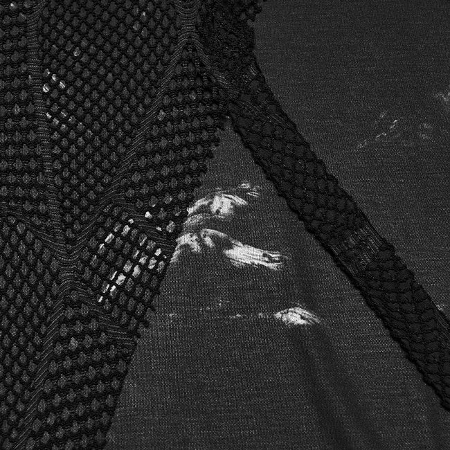 Punk printed hooded T-shirt