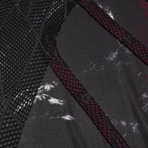 Punk printed hooded T-shirt
