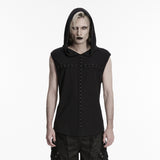 Goth Sleeveless Hooded Dark T-shirt