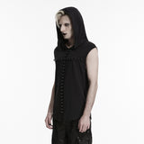 Goth Sleeveless Hooded Dark T-shirt