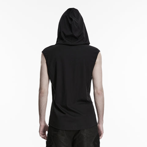 Goth Sleeveless Hooded Dark T-shirt