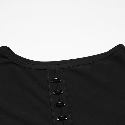 Goth Sleeveless Hooded Dark T-shirt