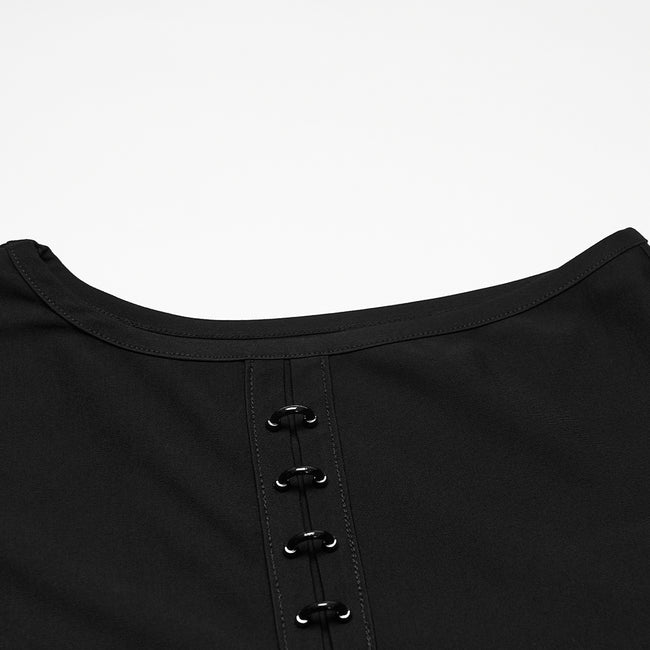 Goth Sleeveless Hooded Dark T-shirt