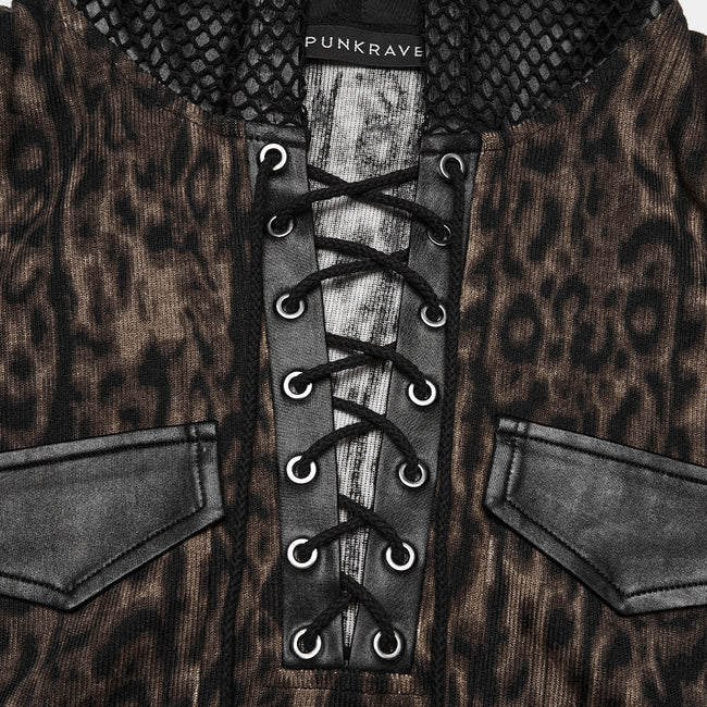 Punk leopard print T-shirt