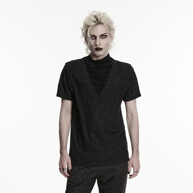 Gothic pleated drape T-shirt