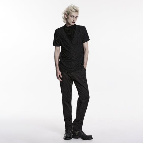 Gothic pleated drape T-shirt