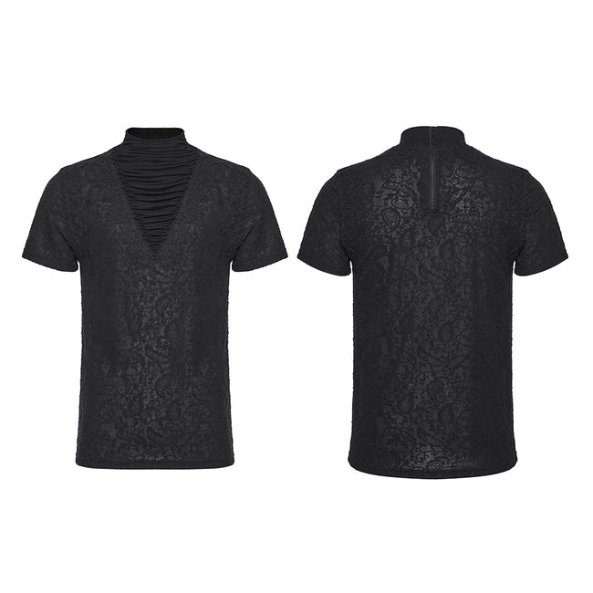 Gothic pleated drape T-shirt