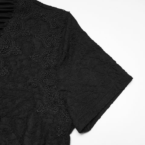 Gothic pleated drape T-shirt