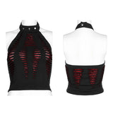 Daily hollowed out spider print vest