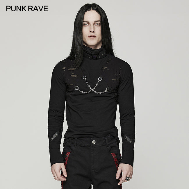 Punk daily stand collar T-shirt