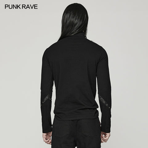 Punk daily stand collar T-shirt