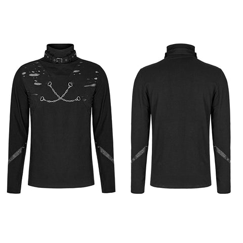 Punk daily stand collar T-shirt