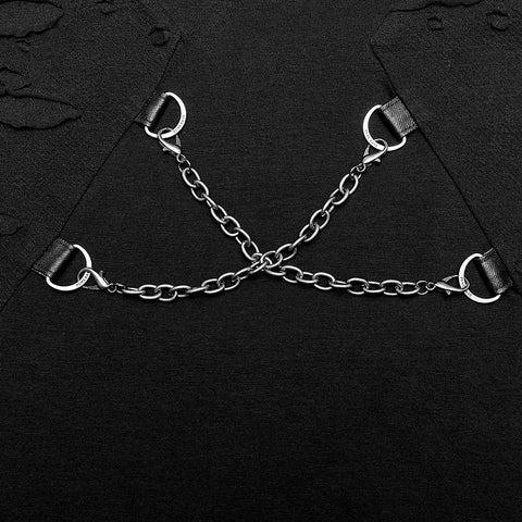 Punk daily stand collar T-shirt