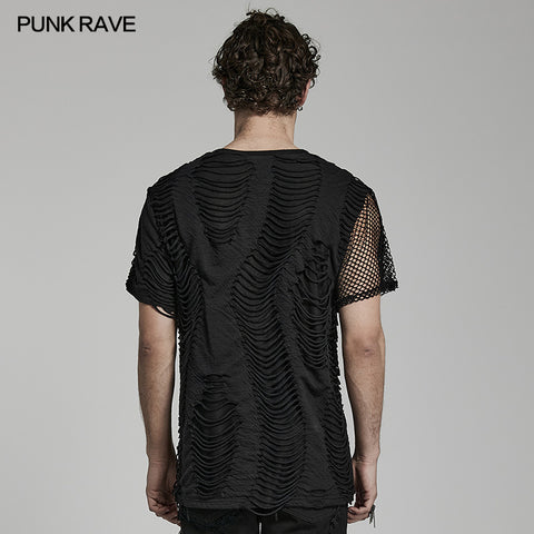 Punk ripped mest T-shirt
