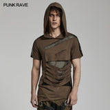 Punk hooded T-shirt