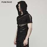 Punk hooded T-shirt