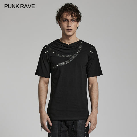 Punk daily drop collar T-shirt