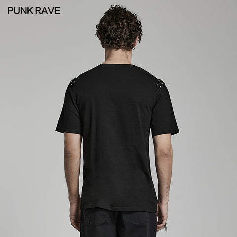Punk daily drop collar T-shirt