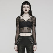 2024 Goth Long Sleeve Mesh T-Shirt