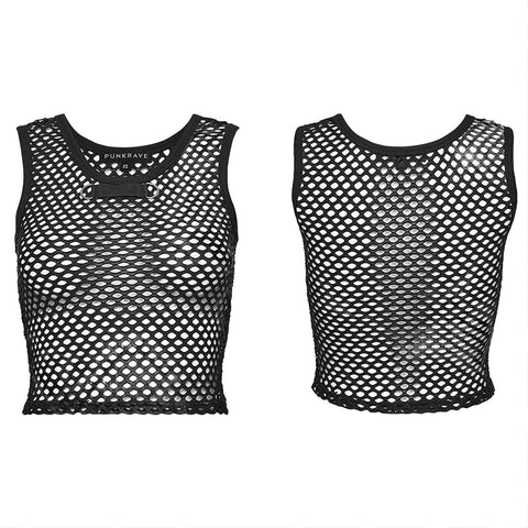PUNK Tie-Dyed Mesh Tank Top