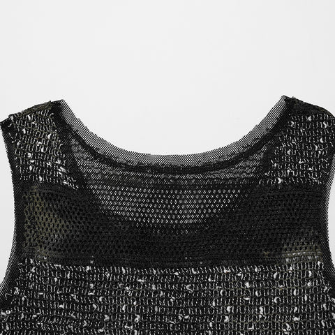 Punk daily striped mesh vest