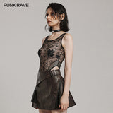 Punk spider mesh daily bodysuit