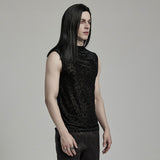 Goth Flocked Mesh Tank Top
