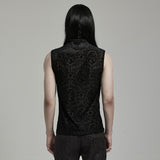 Goth Flocked Mesh Tank Top