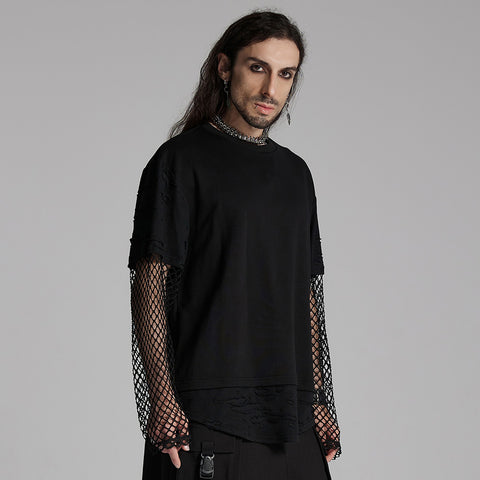 Punk fake two-piece T-shirt