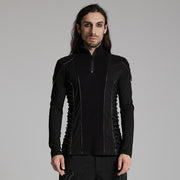 Cyber punk stand up collar personalized T-shirt