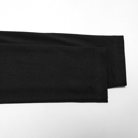 Dark hooded cross overlapping T-shirt