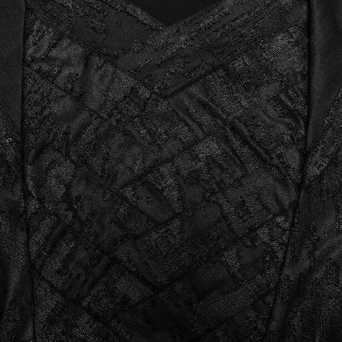 Dark hooded cross overlapping T-shirt