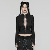 Punk drawstring structure T-shirt