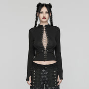 Punk drawstring structure T-shirt