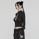 Punk drawstring structure T-shirt