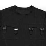 Dark Denim Knitted Punk T-shirt