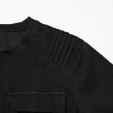 Dark Denim Knitted Punk T-shirt