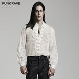 Goth piranha pattern velvet shirt