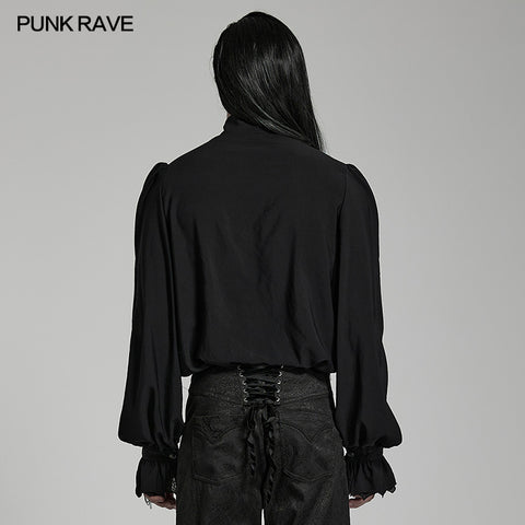 Goth chiffon stand collar shirt