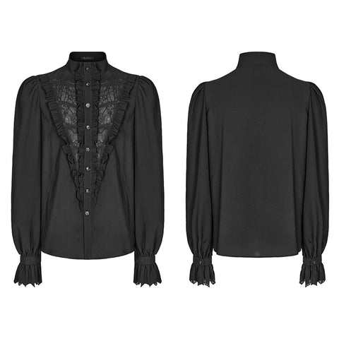 Goth chiffon stand collar shirt