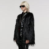 Untrimmed faux fur coat