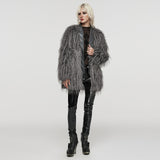 Untrimmed faux fur coat