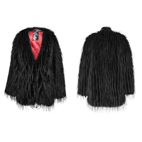 Untrimmed faux fur coat