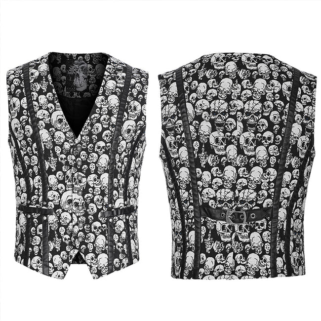 Goth skull pattern waistcoat