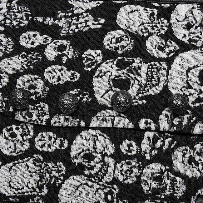 Goth skull pattern waistcoat