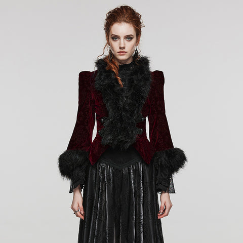 GOTH embossed velvet short jacket